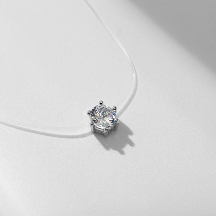 Кулон «На леске», цвет белый в серебре, 40 см Кулон «На леске», цвет белый в серебре, 40 см