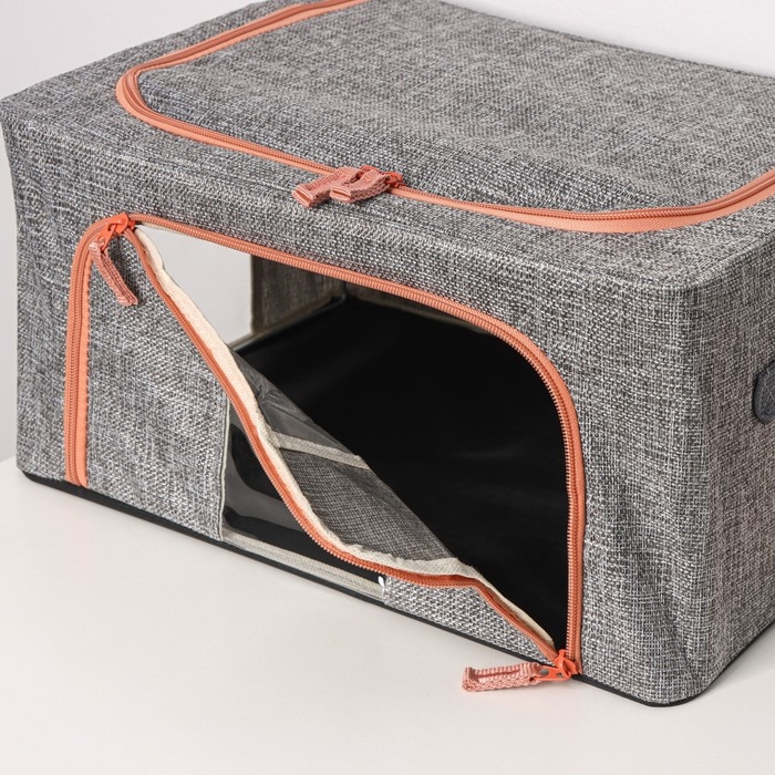 Кофр для хранения вещей Доляна «Моне», 39×29×20 см, цвет серый Кофр для хранения вещей Доляна «Моне», 39×29×20 см, цвет серый