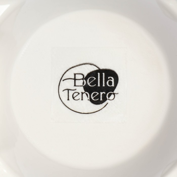 Набор фарфоровый для специй BellaTenero «Яйца», 3 предмета: солонка 60 мл, перечница 60 мл, подставка, цвет белый и бежевый