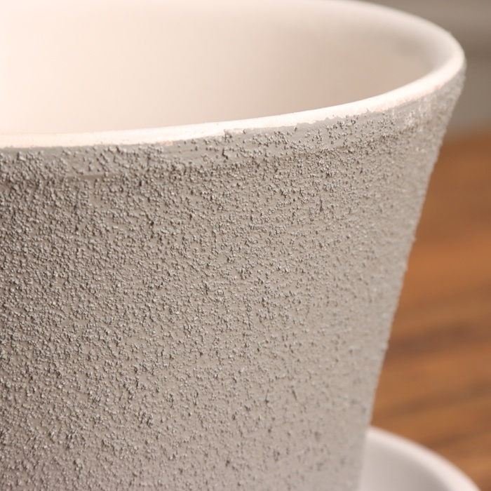 Горшок цветочный Горшок цветочный "Тренто" серый рельеф 0,8 л