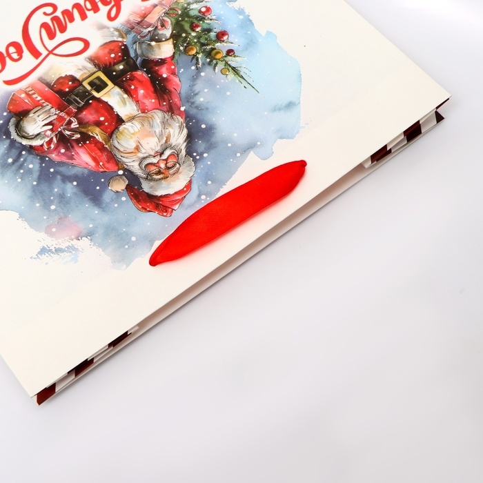 Новый год. Пакет подарочный новогодний бумажный,  Новый год. Пакет подарочный новогодний бумажный, "Дед Мороз", 24 х 20 х 11 см.