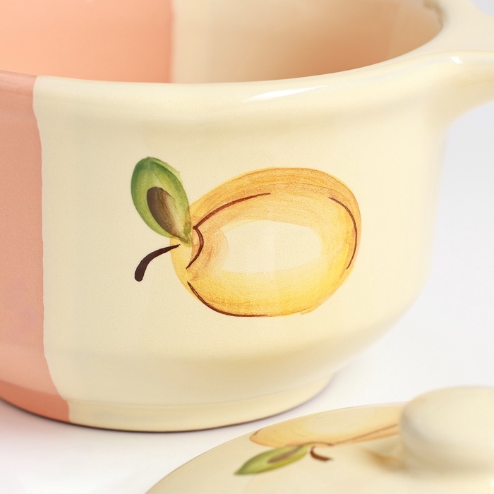 Бульонница с крышкой  Бульонница с крышкой "Псковская" 0,5л / 11,5х13см, персиковый поцелуй