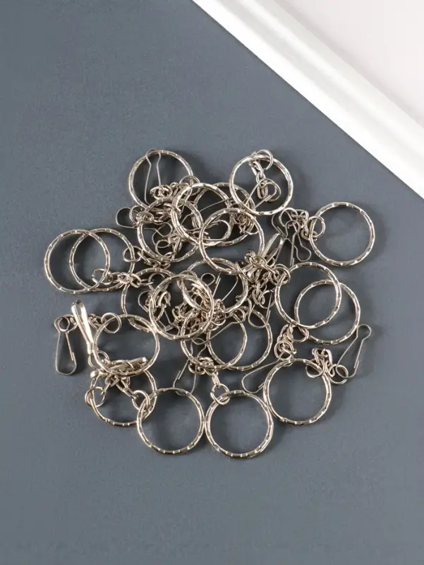 Кольцо для брелока на цепочке с карабином 7 см, d=2,2 см карабин 2 см, набор 20 шт