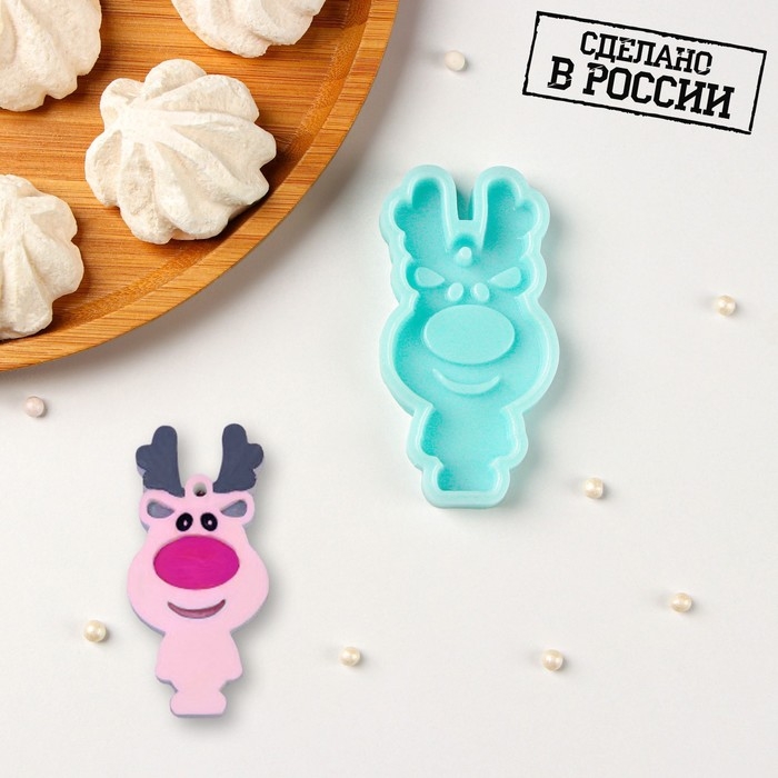 Силиконовый молд &laquo;Олень&raquo;, 8&times;3,7&times;0,8 см, цвет бирюзовый