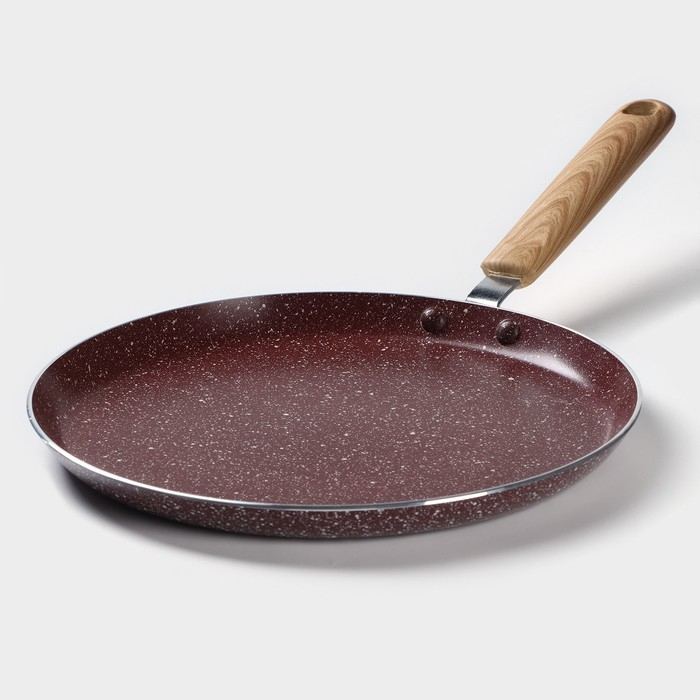 Сковорода блинная Доляна Grit, d=24 см, ручка soft-touch, антипригарное покрытие, индукция, цвет коричневый Сковорода блинная Доляна Grit, d=24 см, ручка soft-touch, антипригарное покрытие, индукция, цвет коричневый