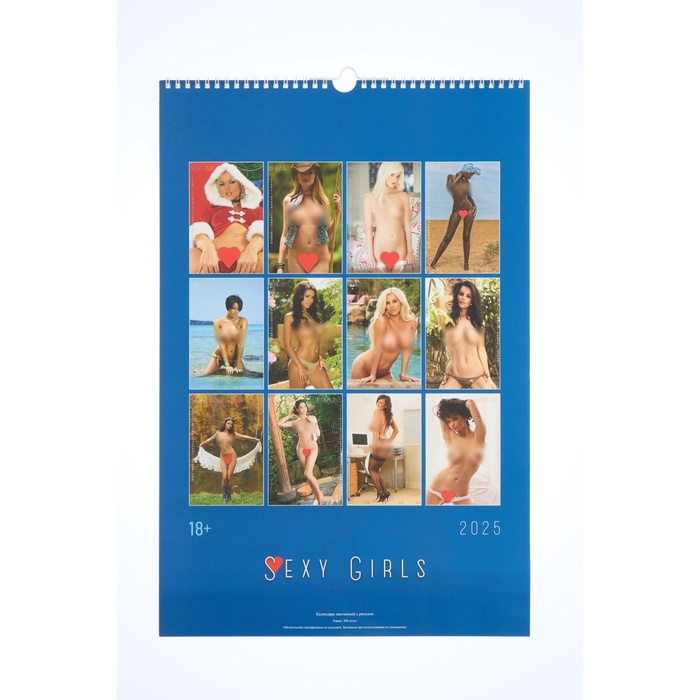 Календарь перекидной на ригеле А3 Календарь перекидной на ригеле А3 "Sexy girl" 2025, 32 х 48 см