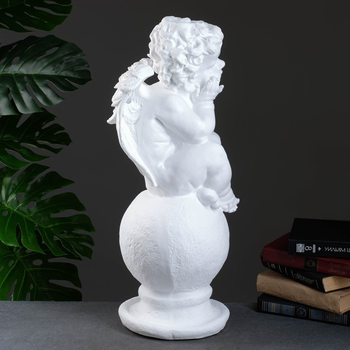 Фигура  Фигура "Ангел на шаре" большой белый 26х27х64см