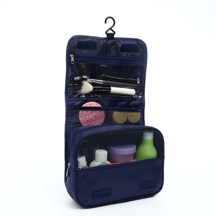 Косметичка-несессер на липучках, с крючком, цвет синий Косметичка-несессер на липучках, с крючком, цвет синий