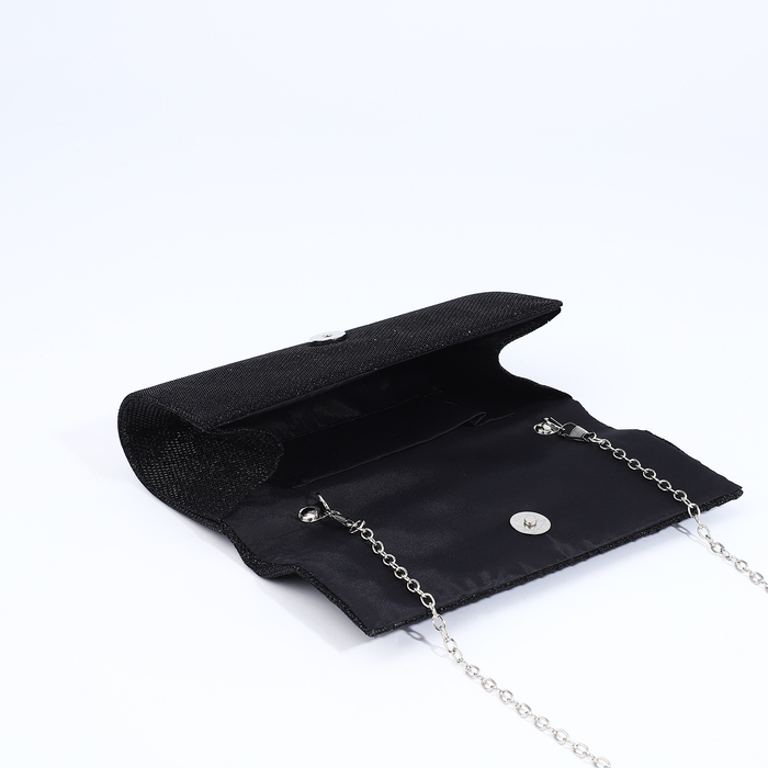 Сумка-клатч на магните, длинная цепь, цвет чёрный Сумка-клатч на магните, длинная цепь, цвет чёрный
