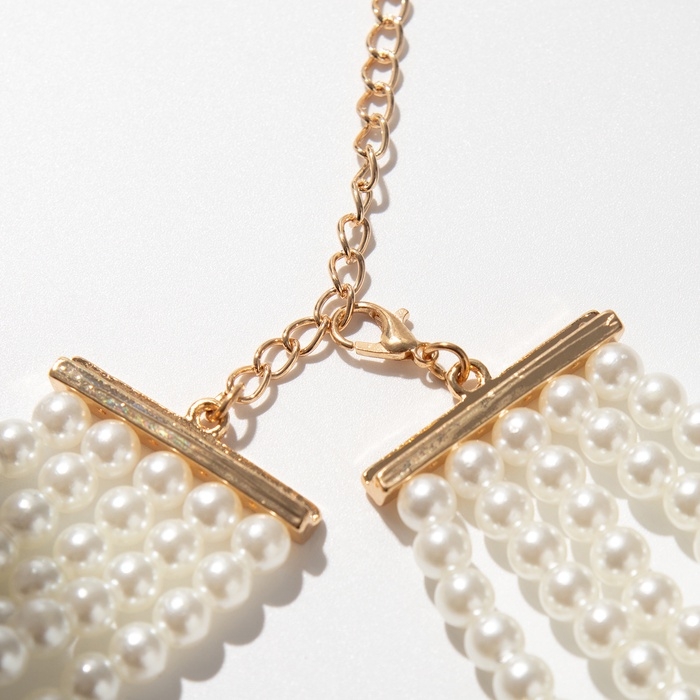 Чокер-колье «Роскошь» жемчужое, зелёный в золоте, 30,5 см Чокер-колье «Роскошь» жемчужое, зелёный в золоте, 30,5 см