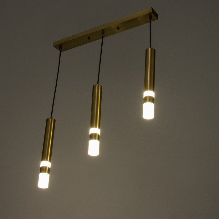 Светильник BayerLux Подвес BayerLuxной Светильник BayerLux Подвес BayerLuxной "Гелла" 3хLED 18Вт 4000К латунь 50х4х30-180см