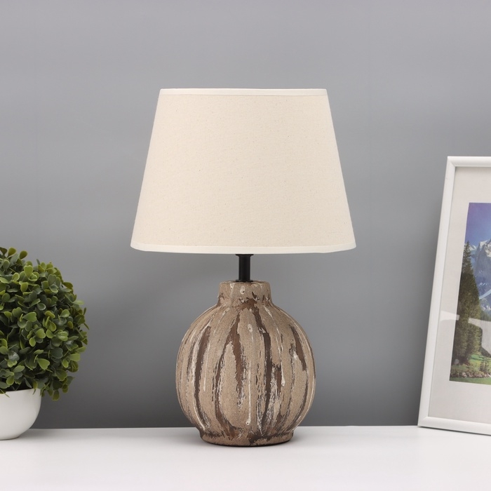 Лампа настольная Лампа настольная "Луиза" 1х40Вт Е27 кофе со сливками 25х25х38,,5см