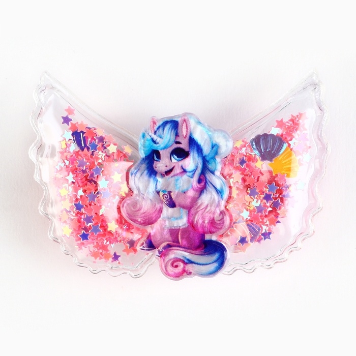 Заколка с шейкером новогодняя «Единорожек», на Новый год, 6 х 45 см Заколка с шейкером новогодняя «Единорожек», на Новый год, 6 х 45 см