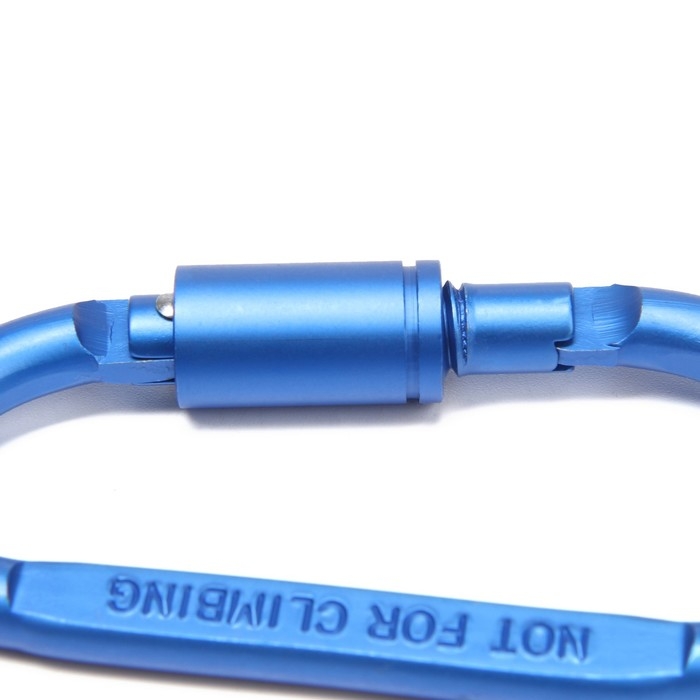 Карабин подвесной тактический 81х41 мм, D-образный, цвет синий Карабин подвесной тактический 81х41 мм, D-образный, цвет синий