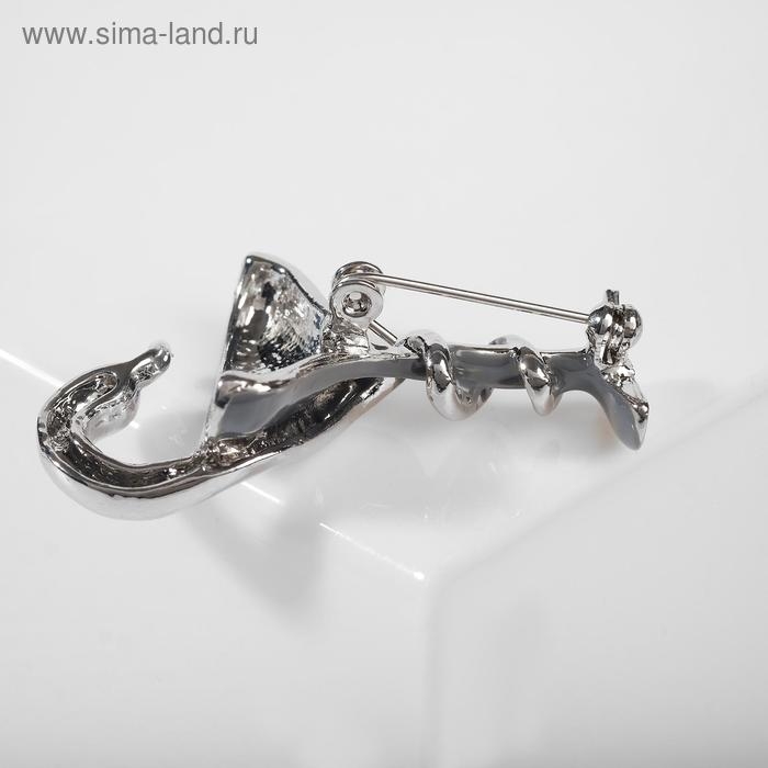 Брошь «Змея в геральдике» знак медицины, цвет серый в серебре Брошь «Змея в геральдике» знак медицины, цвет серый в серебре