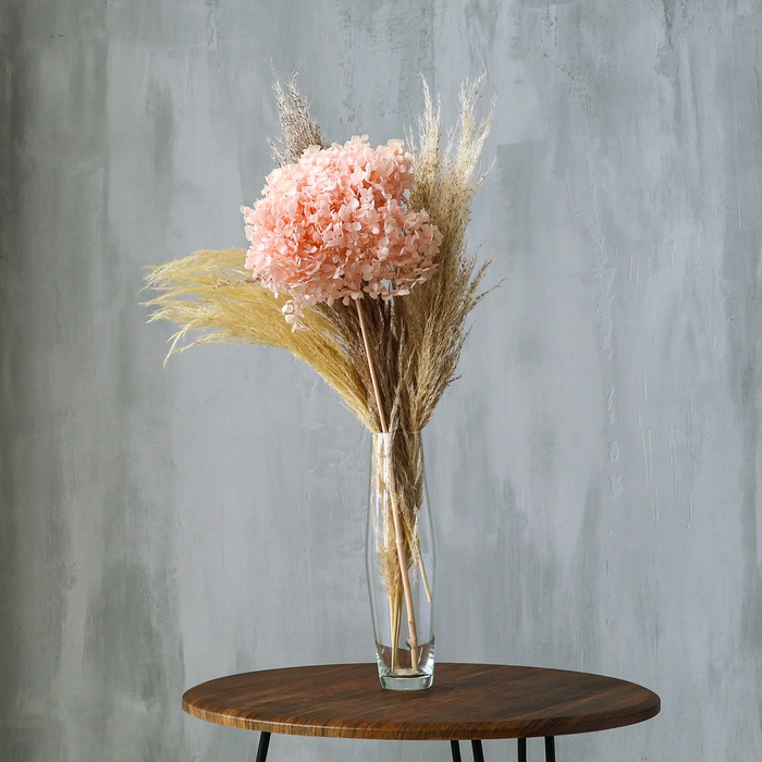 Сухоцвет «Гортензия крупнолистовая», тёмно розовый, 1 веточка 50 - 70 см в упаковке Сухоцвет «Гортензия крупнолистовая», тёмно розовый, 1 веточка 50 - 70 см в упаковке