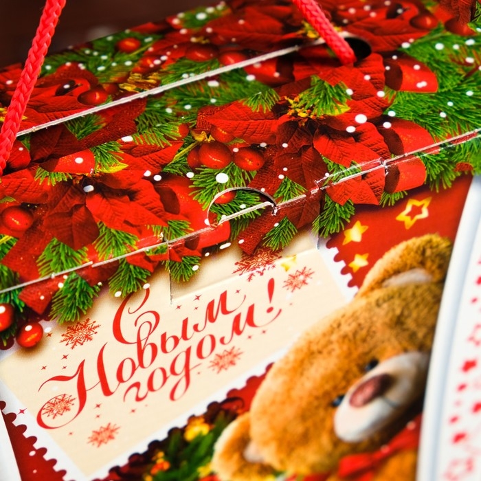 Новый год. Коробка подарочная складная Новый год. Коробка подарочная складная "Прайм Бокс" 16 х 7 х 21 см.