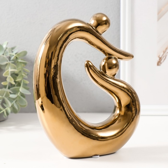 Сувенир керамика "Абстракция. Отцы и дети" золото 17х5,5х19,5 см