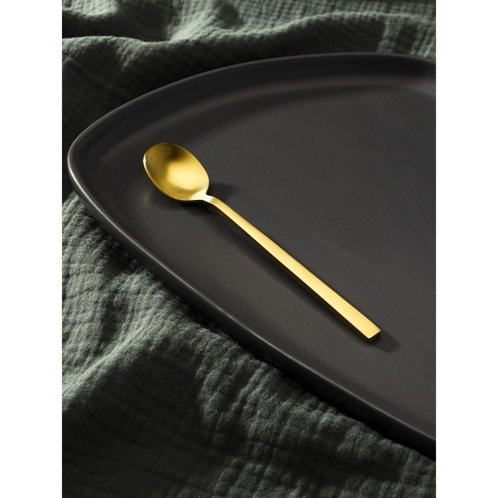 Ложка чайная из нержавеющей стали Magistro «Оску стандарт», длина 14,5 см, цвет золотой Ложка чайная из нержавеющей стали Magistro «Оску стандарт», длина 14,5 см, цвет золотой