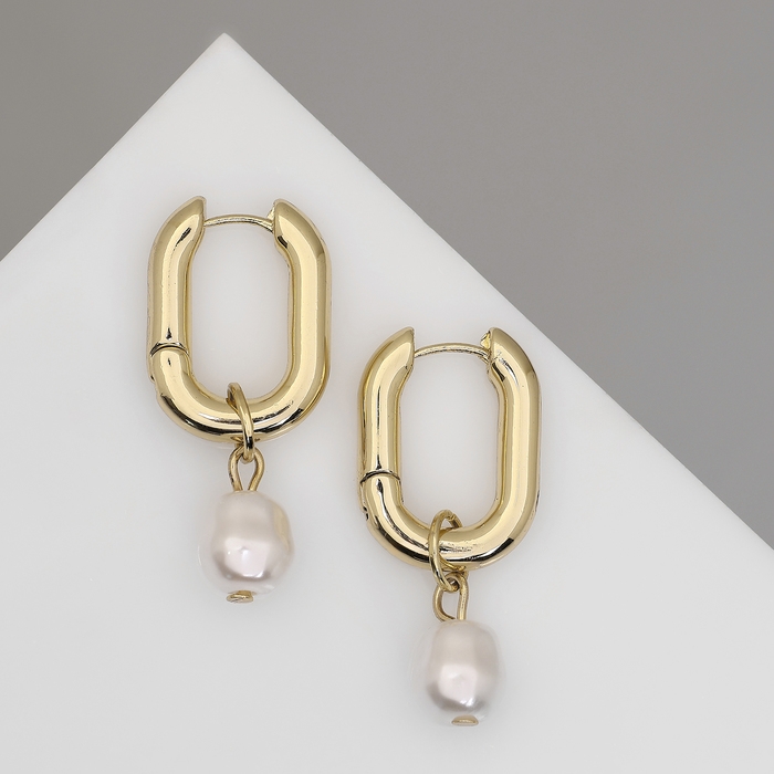 Серьги с жемчугом «Бусина» чувство нежности мини, цвет золото Серьги с жемчугом «Бусина» чувство нежности мини, цвет золото