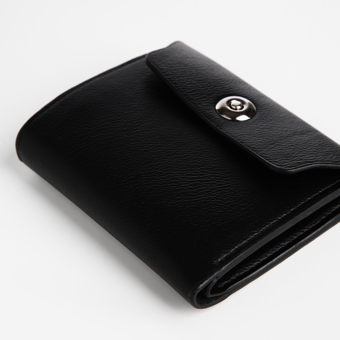 Портмоне мужское на магните, отдел для купюр, для карт, для монет, цвет чёрный Портмоне мужское на магните, отдел для купюр, для карт, для монет, цвет чёрный