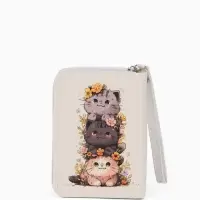 Кошелек дет 07-01-01 Июнь2527 кот, 12*1,5*9 см, 2 отд+отд/молн, д/карт, белый