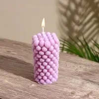 Свеча "Столб шарики" 5х5х9 см, соевый воск, микс Свеча "Столб шарики" 5х5х9 см, соевый воск, микс