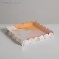 Коробка для печенья, кондитерская упаковка с пластиковой крышкой, «Для тебя!», 21 х 21 х 3 см
