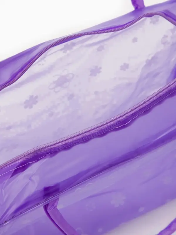 Косметичка - сумка на молнии для бассейна, с ручками, с принтом, фиолетовая