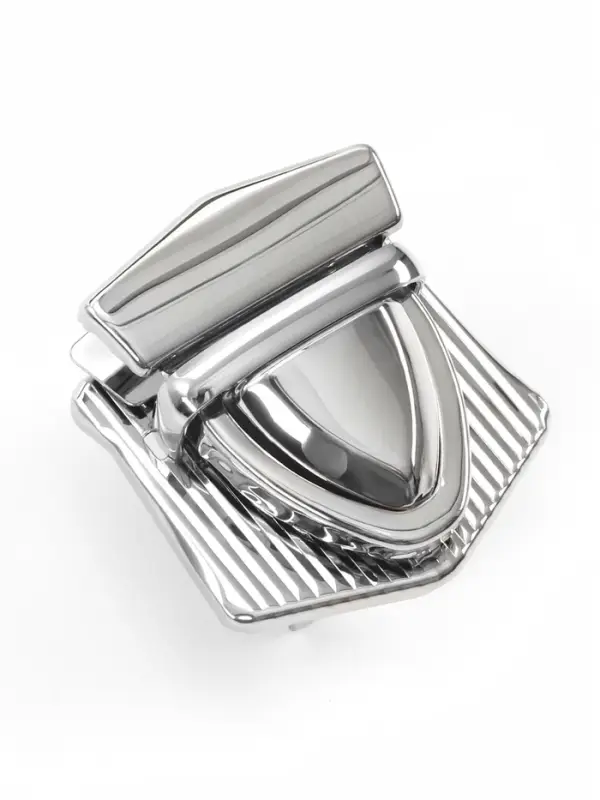 Застёжка для сумки, 3.3&times;3.5 см, цвет серебряный