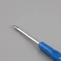 Крючок для вязания, с пластиковой ручкой, d=3 мм, 13.5 см, синий