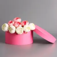 Подарочная круглая коробка, розовая, шляпная, 30&times;15 см
