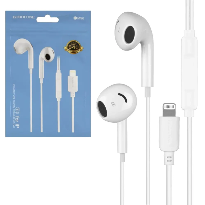 Наушники BM96 Lightning Borofone белые