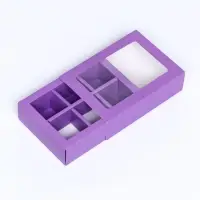 Коробка для 6 конфет, сиреневый, 13.7×9.85×3.86 см