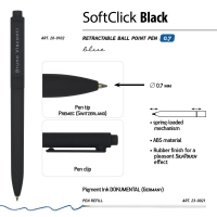 Ручка шариковая автомат. SoftClick.Black 0.7мм синяя 20-0102
