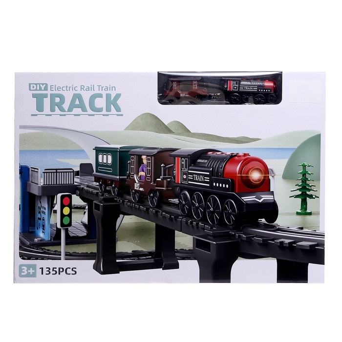 Железная дорога «Ретро», работает от батареек, световые и звуковые эффекты, детская Железная дорога «Ретро», работает от батареек, световые и звуковые эффекты, детская