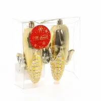 Ёлочные игрушки набор 2 шт. &laquo;Серпантин. Кукуруза&raquo;, 10.5&times;5.5 см, золотистые