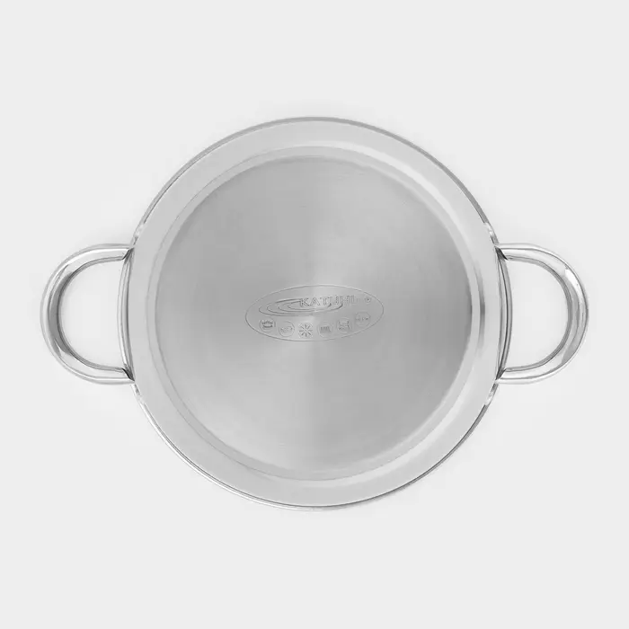 Кастрюля Катунь &laquo;Антея&raquo;, 4 л, d=22 см, с крышкой, капсульное дно, индукция, нержавеющая сталь, AISI - 201, хромированная