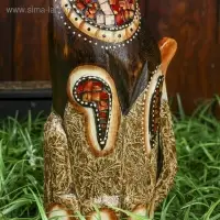 Интерьерный сувенир "Кошка с красными вставками" 30 см Интерьерный сувенир "Кошка с красными вставками" 30 см