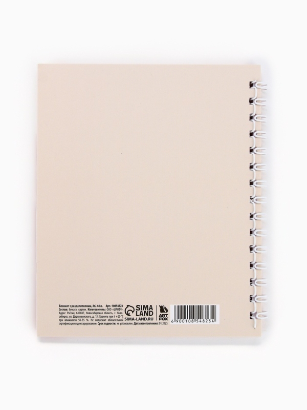 Блокнот с разделителями А6, 48 листов "Действуй"