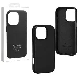 Чехол для iPhone 16 Pro Leather Case 100% ORG (MagSafe) c LOGO Black