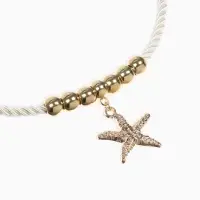 Кулон на шнурке &laquo;Морская звезда&raquo;, L=45 см, цвет бело-золотой
