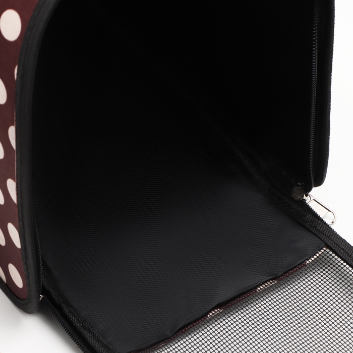 Сумка - переноска для животных  Сумка - переноска для животных "Горошек", коричневая, размер S, 37,5 х 17 х 22 см