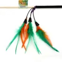 Дразнилка - удочка &laquo;Салют из перьев&raquo;, на палочке, с бубенчиком