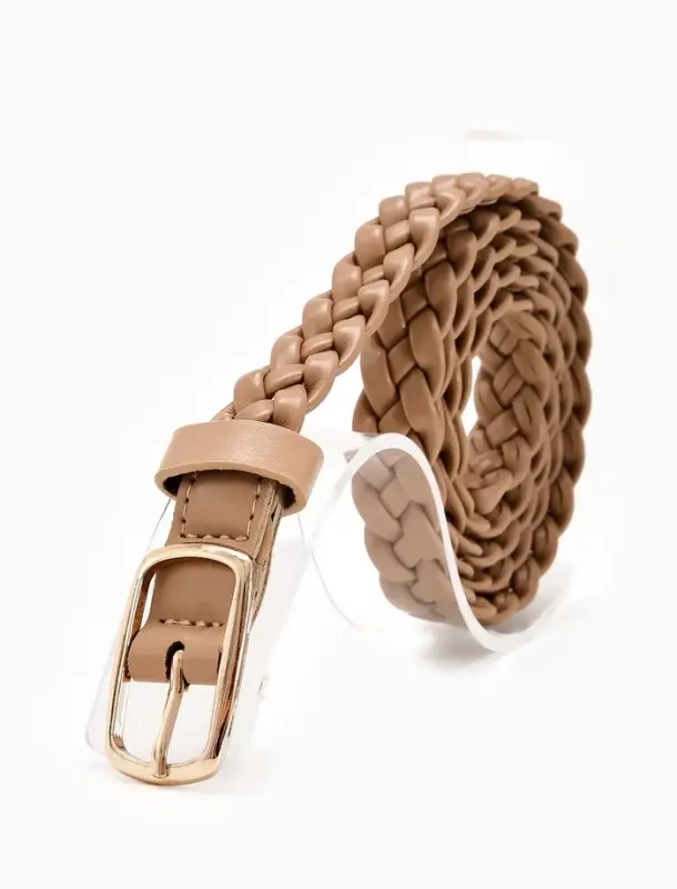 Ремень жен 03-01-01-01, Июнь2501, 1,8*0,3*110 см, без винта, пряж золото, 1 прокол, бежевый   109031