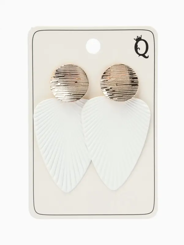 Серьги металл &laquo;Геометрия&raquo;, линии, белые в золоте