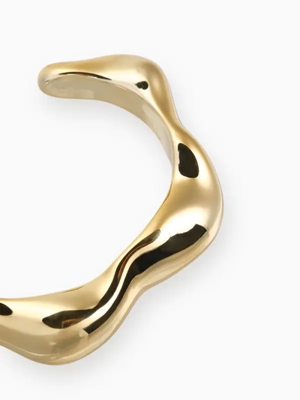 Браслет манжета «Волны», цвет золото