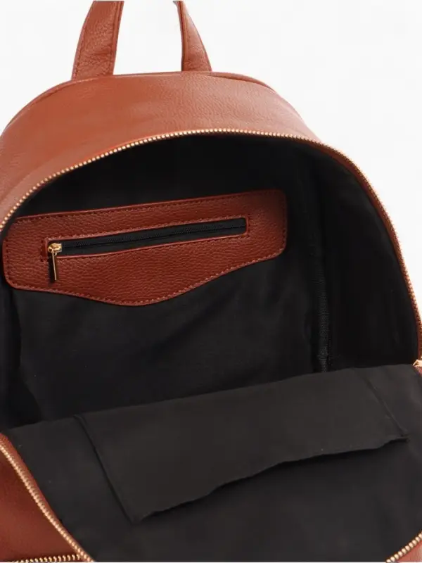 Рюкзак женский на молнии, с карманом, размер 27&times;13.5&times;33 см, коричневый