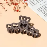 Крабик для волос &laquo;Леона&raquo;, сердца матовый, 10 см, МИКС