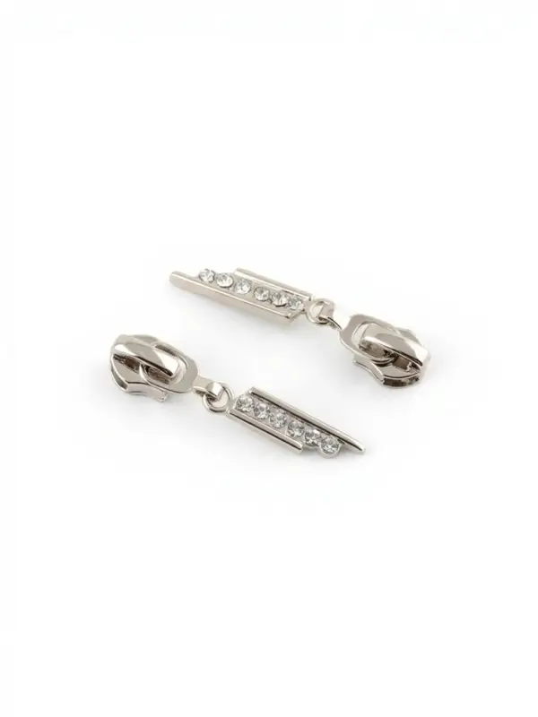 Бегунок для молнии &laquo;Спираль&raquo;, №7, &laquo;Стразы&raquo;, 10 шт., цвет никель